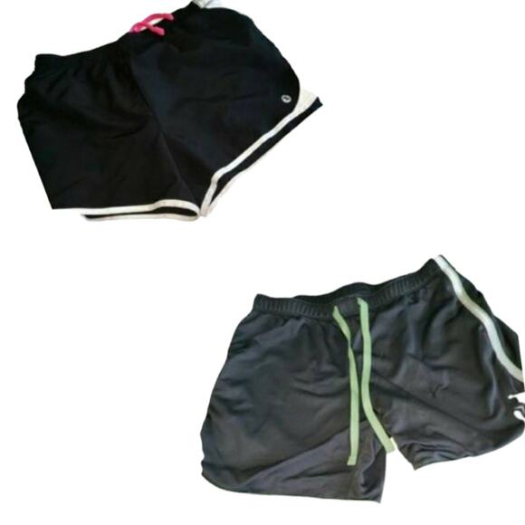 2 FOR $5 SALE Boy's Two Pairs Boys Athletic Shorts Gray And Black Size Large - Picture 1 of 11